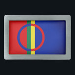 Vlag van de Sápmi Belt Buckle Gesp<br><div class="desc">De regio Sápmi bestrijkt vier landen: Noorwegen, Zweden, Finland en Rusland. In het noorden wordt het begrensd door het Barentszse Zee, in het westen door het Noorse Zee en in het oosten door het Witte Zee. Het gebied wordt historisch gezien in het Engels Lapland genoemd, hoewel de term "Lapp" voor...</div>