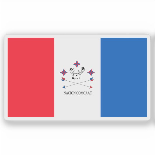 Vlag van de Seri of Comcac, Mexico Sticker (Voorkant)