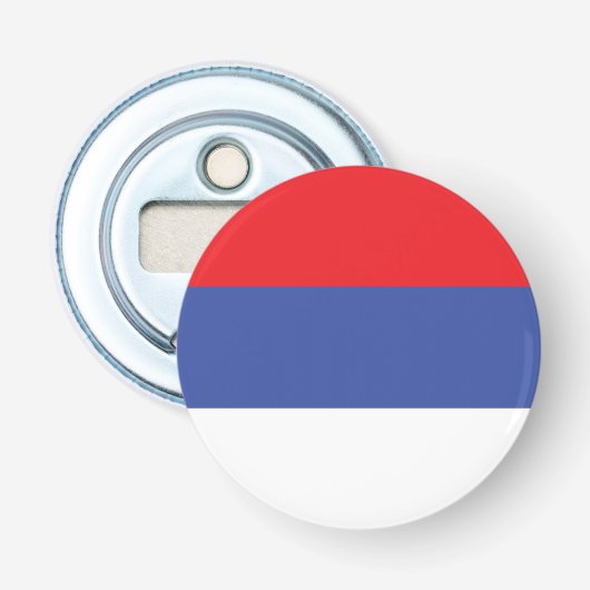 Vlag van de Servische Republiek Button Flesopener (Voorkant)