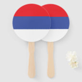 Vlag van de Servische Republiek Handwaaier (Voorkant en achterkant)