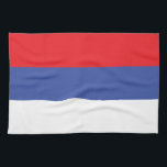Vlag van de Servische Republiek Theedoek<br><div class="desc">Patriottische vlag van de Servische Republiek</div>