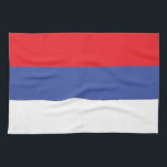 Vlag van de Servische Republiek Theedoek<br><div class="desc">Patriottische vlag van de Servische Republiek</div>