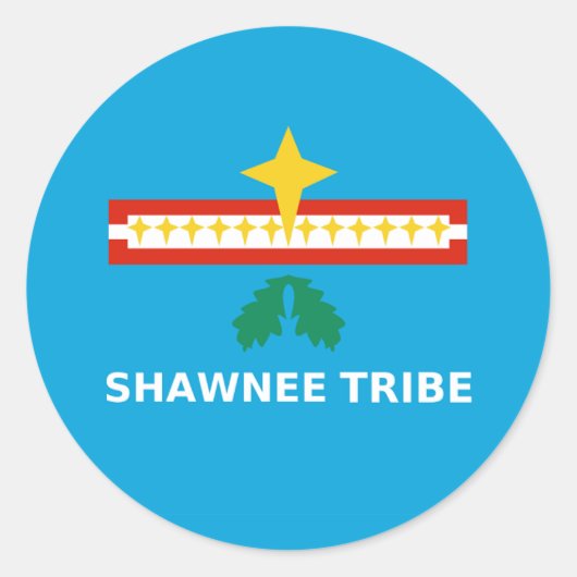 Vlag van de Shawnee-stam in Oklahoma Ronde Sticker (Voorkant)