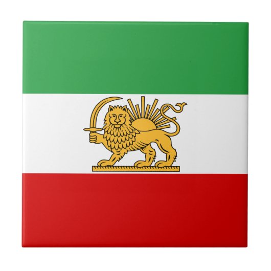 Vlag van de Sjah van Iran (1964-1980) شیروخورشید Tegeltje (Voorkant)
