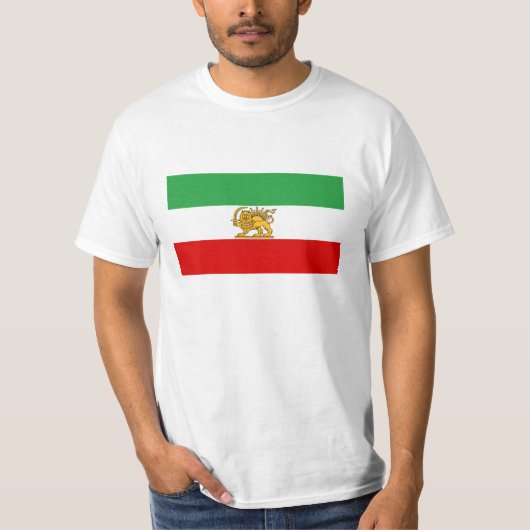 Vlag van de sjah van Iran (1964-1980) ش خ ر ی T-shirt (Voorkant)