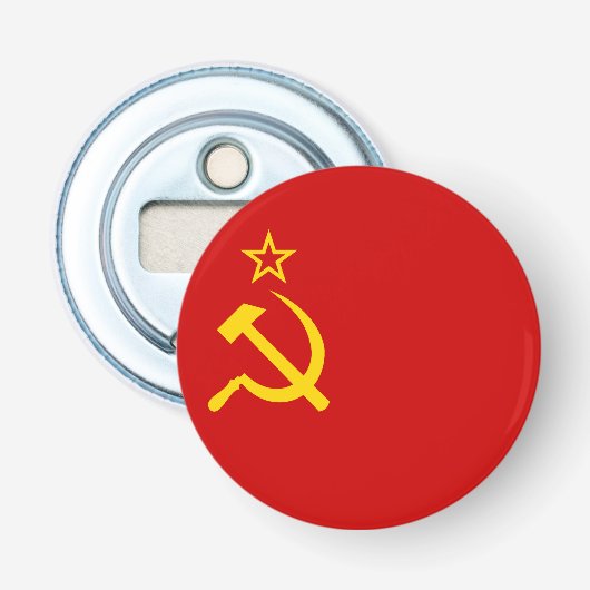 Vlag van de Sovjet-Unie Button Flesopener (Voorkant)