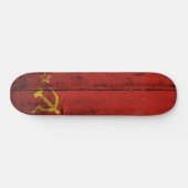 Vlag van de Sovjet-Unie op oude houten graan Skateboard (Horizontaal)