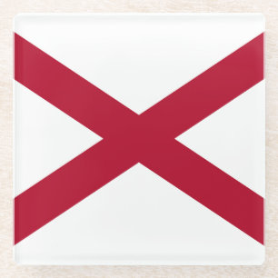 vlag van de staat Alabama Glazen Onderzetter