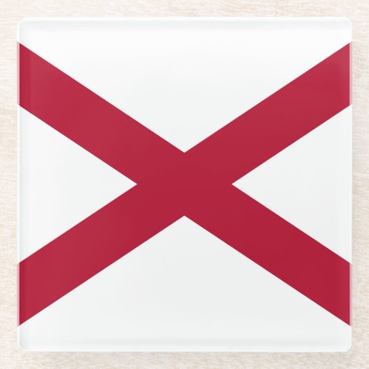 vlag van de staat Alabama Glazen Onderzetter (Voorkant)