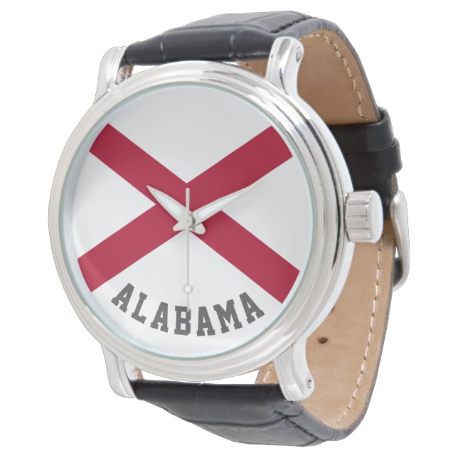 vlag van de staat Alabama Horloge (Gekanteld)