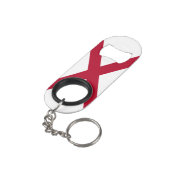 vlag van de staat Alabama Mini Flessenopener (Achterkant Gekanteld)