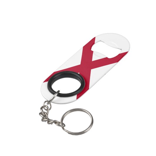 vlag van de staat Alabama Mini Flessenopener (Achterkant Gekanteld)