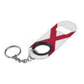 vlag van de staat Alabama Mini Flessenopener (Voorkant Gekanteld)