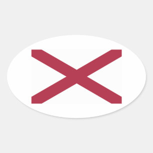 vlag van de staat Alabama Ovale Sticker