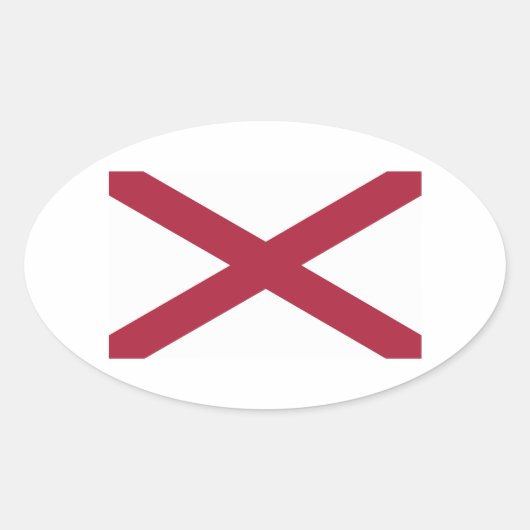 vlag van de staat Alabama Ovale Sticker (Voorkant)