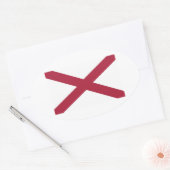 vlag van de staat Alabama Ovale Sticker (Envelop)