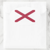 vlag van de staat Alabama Ovale Sticker (Tas)