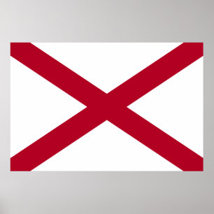 vlag van de staat Alabama Poster