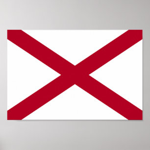 vlag van de staat Alabama Poster
