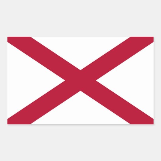 vlag van de staat Alabama Rechthoekige Sticker (Voorkant)