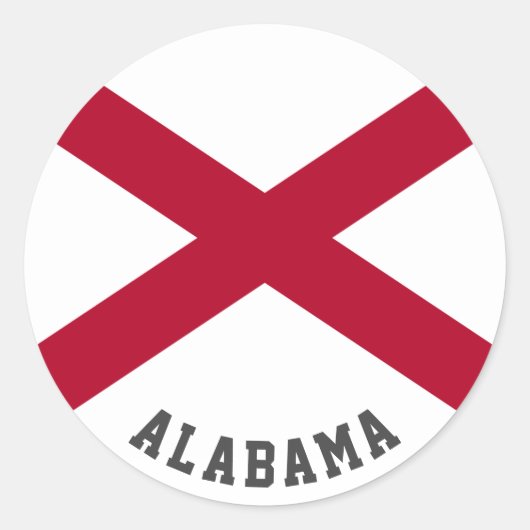 vlag van de staat Alabama Ronde Sticker (Voorkant)