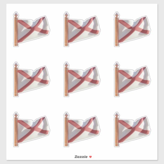 Vlag van de staat Alabama Sticker (Vel)