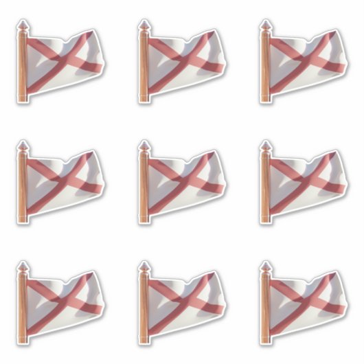 Vlag van de staat Alabama Sticker (Voorkant)