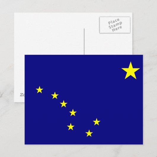 vlag van de staat Alaska Briefkaart (Voorkant / Achterkant)