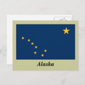 vlag van de staat Alaska Briefkaart (Voorkant / Achterkant)