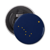 vlag van de staat Alaska Button Flesopener (Voorkant)