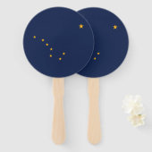 vlag van de staat Alaska Handwaaier (Voorkant en achterkant)