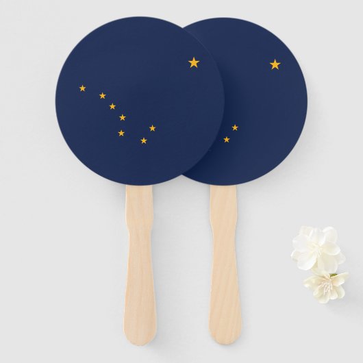 vlag van de staat Alaska Handwaaier (Voorkant en achterkant)