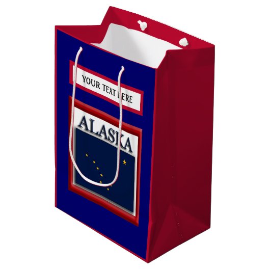 vlag van de staat Alaska Medium Cadeauzakje (Voorkant Gekanteld)
