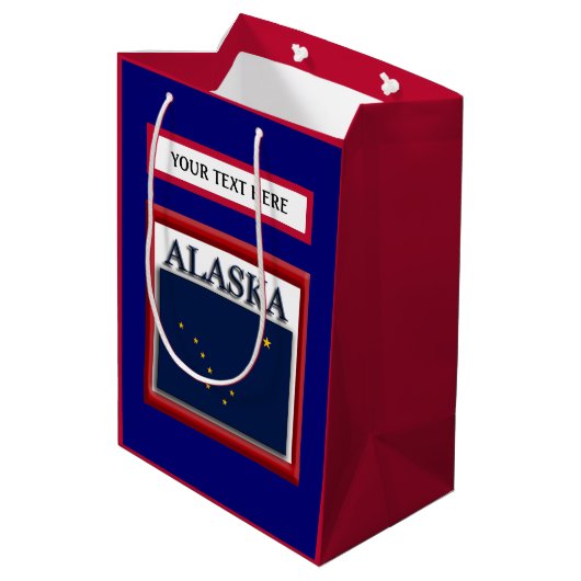 vlag van de staat Alaska Medium Cadeauzakje (Achterkant Gekanteld)