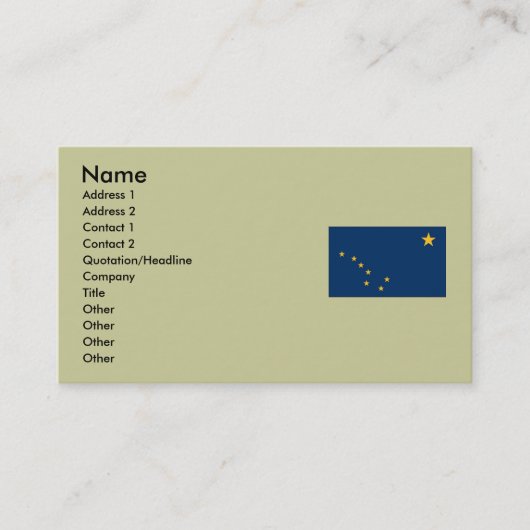 vlag van de staat Alaska Visitekaartje (Voorkant)