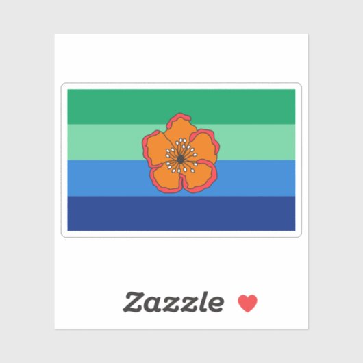 Vlag van de staat Angaur, Palau Sticker (Vel)