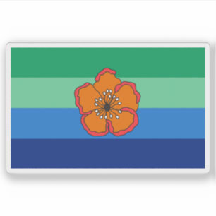 Vlag van de staat Angaur, Palau Sticker