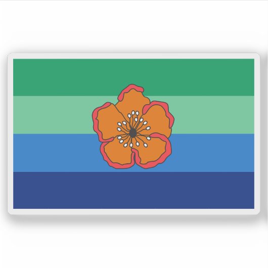 Vlag van de staat Angaur, Palau Sticker (Voorkant)