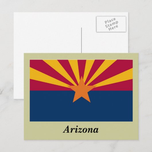 Vlag van de staat Arizona Briefkaart (Voorkant / Achterkant)