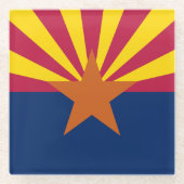 Vlag van de staat Arizona Glazen Onderzetter (Voorkant)