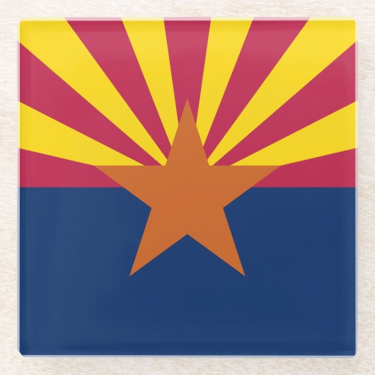 Vlag van de staat Arizona Glazen Onderzetter (Voorkant)