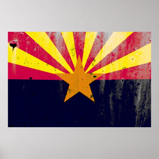 Vlag van de staat Arizona Grunge Poster (Voorkant)