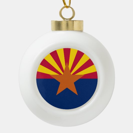 Vlag van de staat Arizona Keramische Bal Ornament (Voorkant)