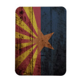Vlag van de staat Arizona op de oude houten korrel Magneet (Verticaal)