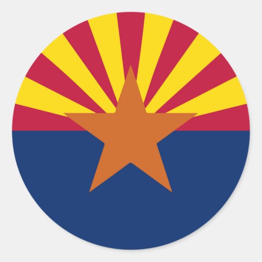 Vlag van de staat Arizona Ronde Sticker (Voorkant)