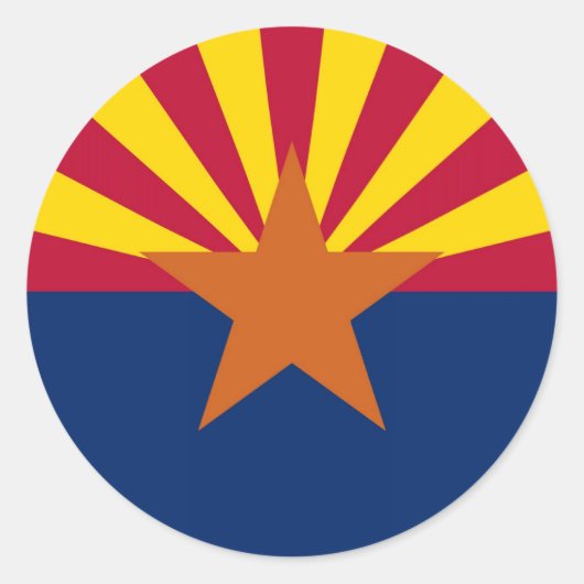 Vlag van de staat Arizona Ronde Sticker (Voorkant)