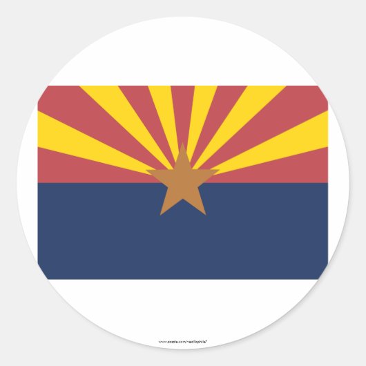 Vlag van de staat Arizona Ronde Sticker (Voorkant)