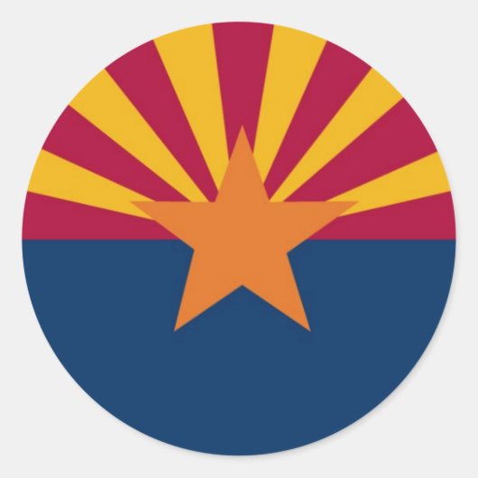 Vlag van de staat Arizona Ronde Sticker (Voorkant)