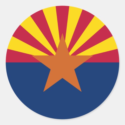 Vlag van de staat Arizona Ronde Sticker (Voorkant)