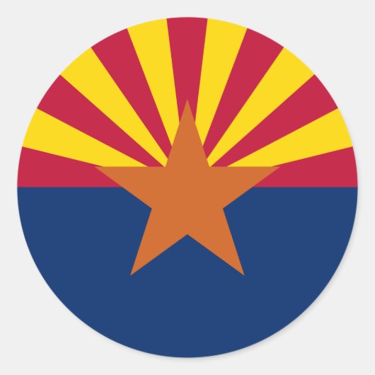 Vlag van de staat Arizona Ronde Sticker (Voorkant)